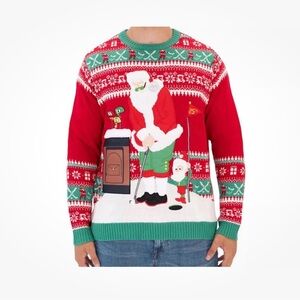 Men's Size 3XLT Santa/Golf Christmas sweater from Celebrate Together